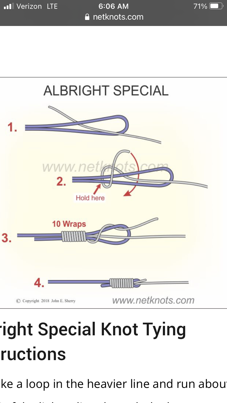 The CARROT knot braided To fluorocarbon leader